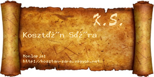 Kosztán Sára névjegykártya
